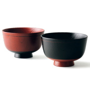 汁椀 欅 塗分け 反り型｜木製 漆塗り 木のお椀・味噌汁椀