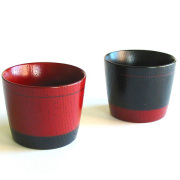 そば猪口 欅 塗分け｜木製 漆塗り