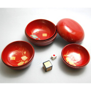 花の源氏盃   漆塗り ぐい呑み おちょこセット 酒器