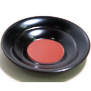茶托 溜 日の出 木製 漆塗り