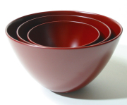 三つ組ボウル 古代朱  漆塗り（製造中止）