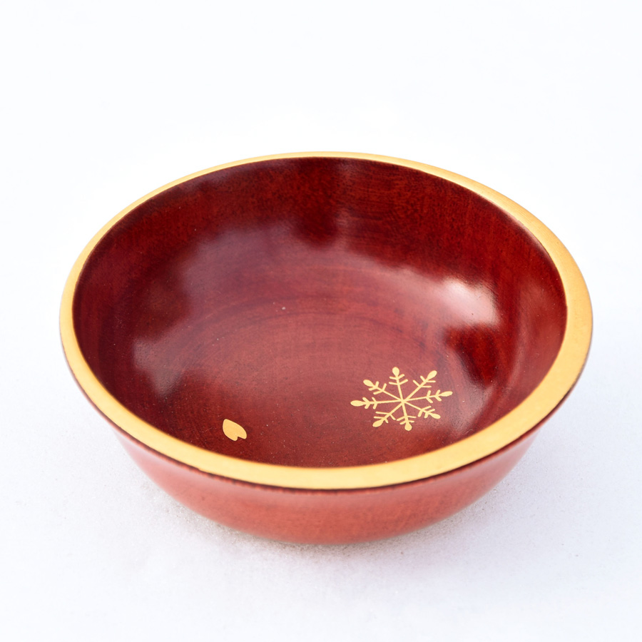 ぐい呑み 茜 雪月花 木製 漆塗り