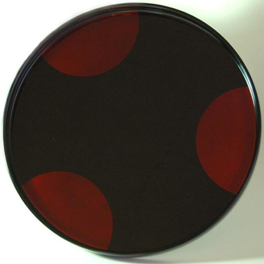 丸盆 日月白檀 漆塗り トレー　【製造中止】