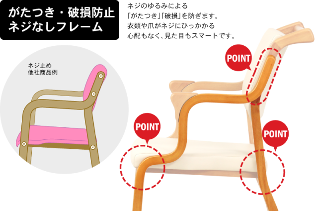 Care-AC-114 ダイニングチェア 肘付 高齢者椅子 介護椅子