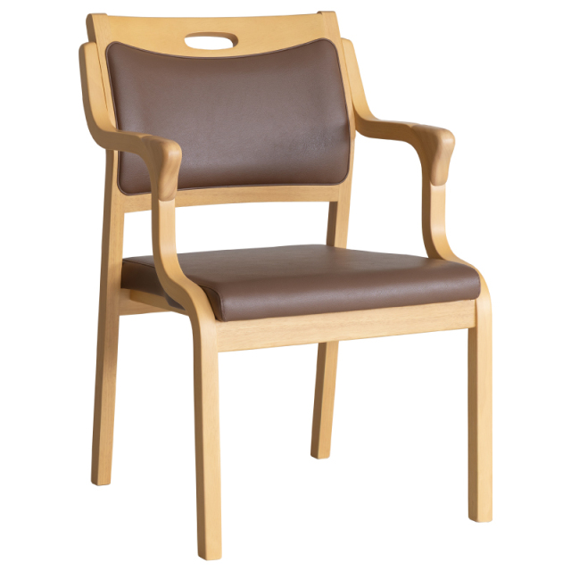 Care-Net01-AC ダイニングチェア 肘付 座面高41cm PVC 合皮