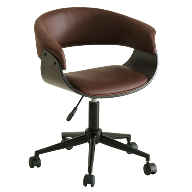 回転椅子キャスターチェアモダンミッドセンチュリーブラウン