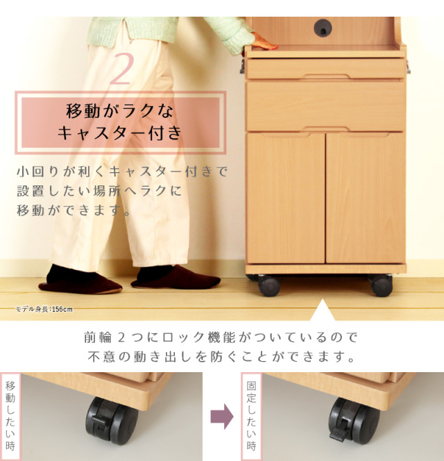 Care-IM802-M 床頭台 介護施設 病院 個室 ベッドサイド テレビ台 収納