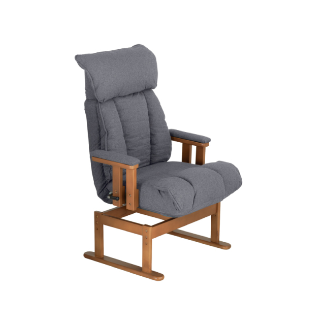 きらく 360°回転 高座椅子｜7段階リクライニング＆ヘッド14段階調整