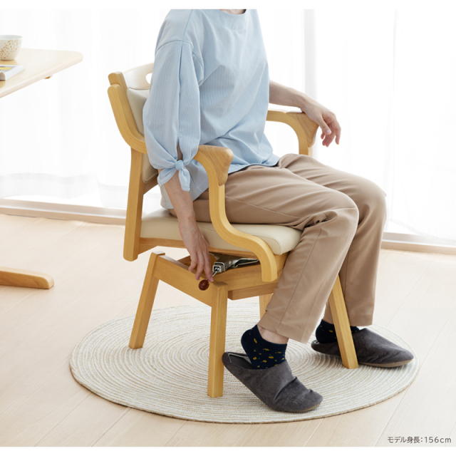 Care-Net01-RAC ダイニングチェア 座面回転 肘付 座面高 42cm 45cm