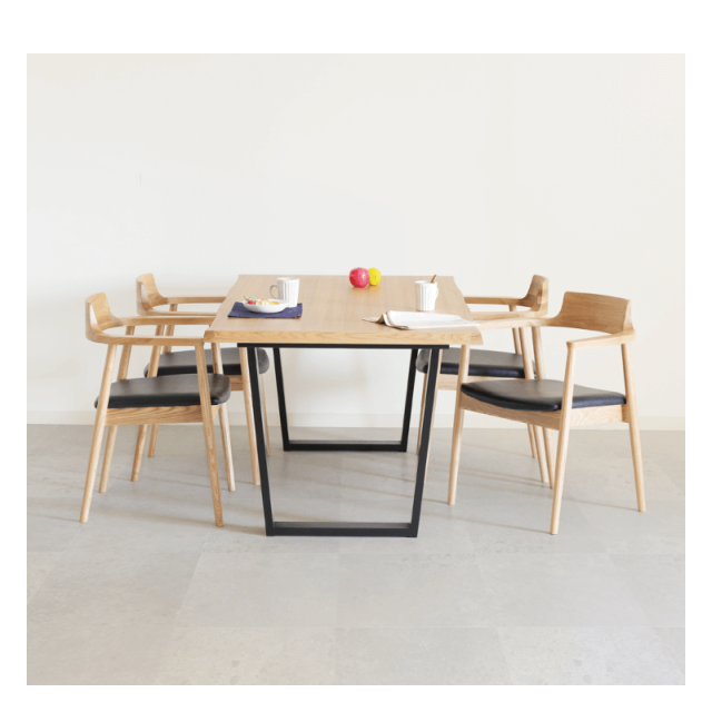 RYN610/6199 ダイニングテーブル 幅165cm 4人掛け 2本脚 天然木 タモ