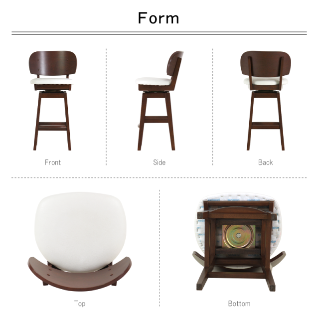 Server カウンターチェア 座面回転 座面高65cm 肘無し PVC 合皮