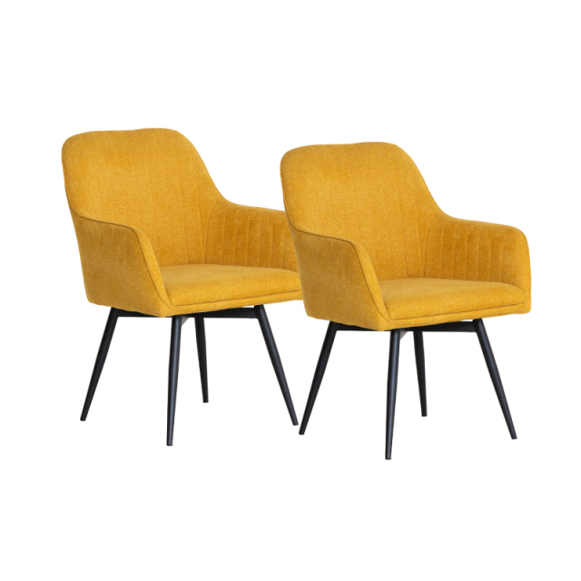 SLP ダイニングチェア 2脚セット 回転椅子 肘付 座面高45cm