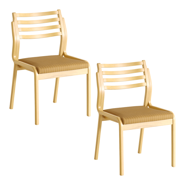 Spade ダイニングチェア 2脚セット 肘無 座面高45cm 木製 椅子