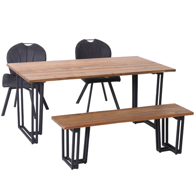 ZCB ダイニング4点セット 4人掛け テーブル 幅180cm 奥行90cm ベンチ