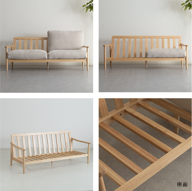 3人掛け ZWD ソファ 幅185cm 天然木フレーム 3人掛け ソファー お掃除ロボット