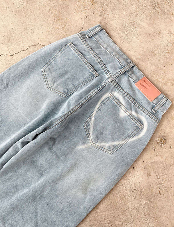 完売終了 ハートデザインワイドデニムパンツ