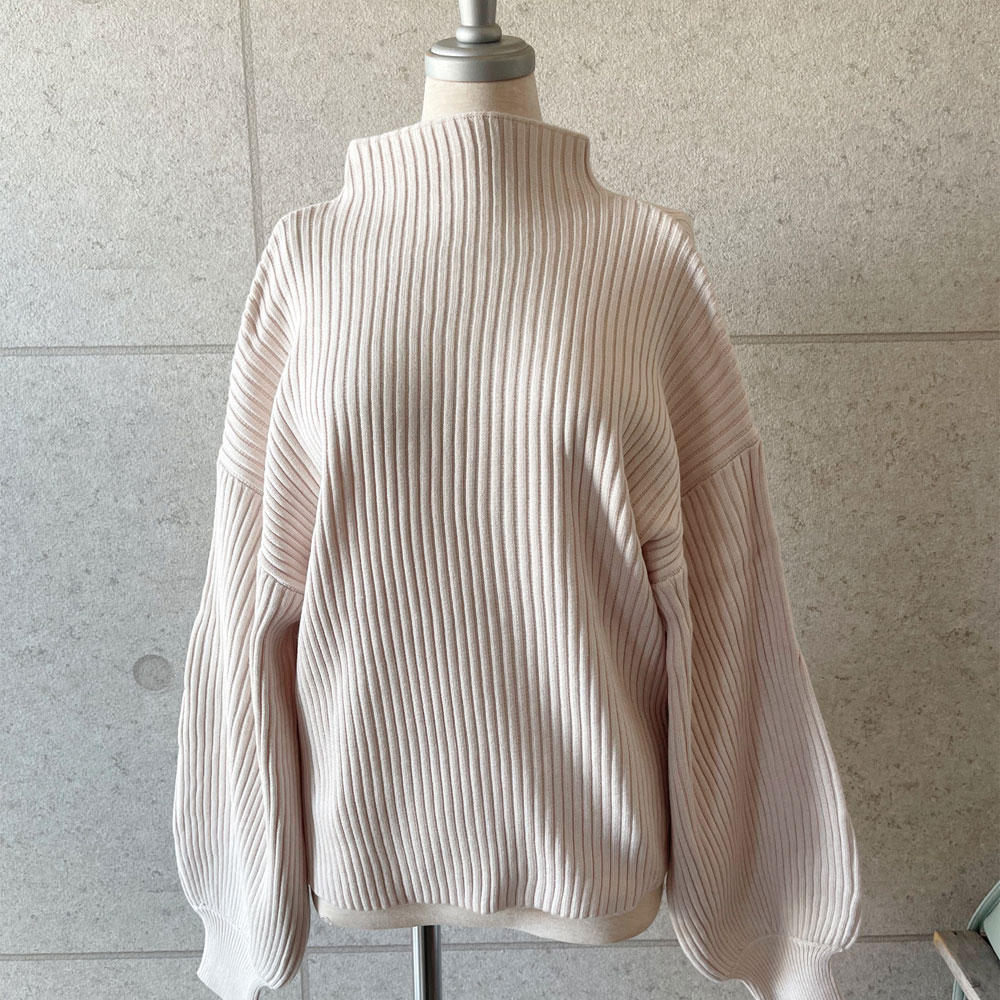 【11月上旬入荷予定】　【一部即納】　オータムセール　『　インスタサブ垢で大バズり！　』　ぽわん袖もちもちリブニット。ボリューム袖とボトルネックが毎年人気のニット登場！