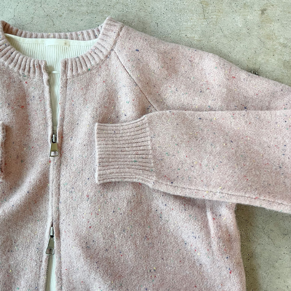 【重要/予約11月中旬入荷予定/着日指定不可】 　秋得　『　インスタサブ垢で大人気！　』　 Wジップネップニットカーディガン