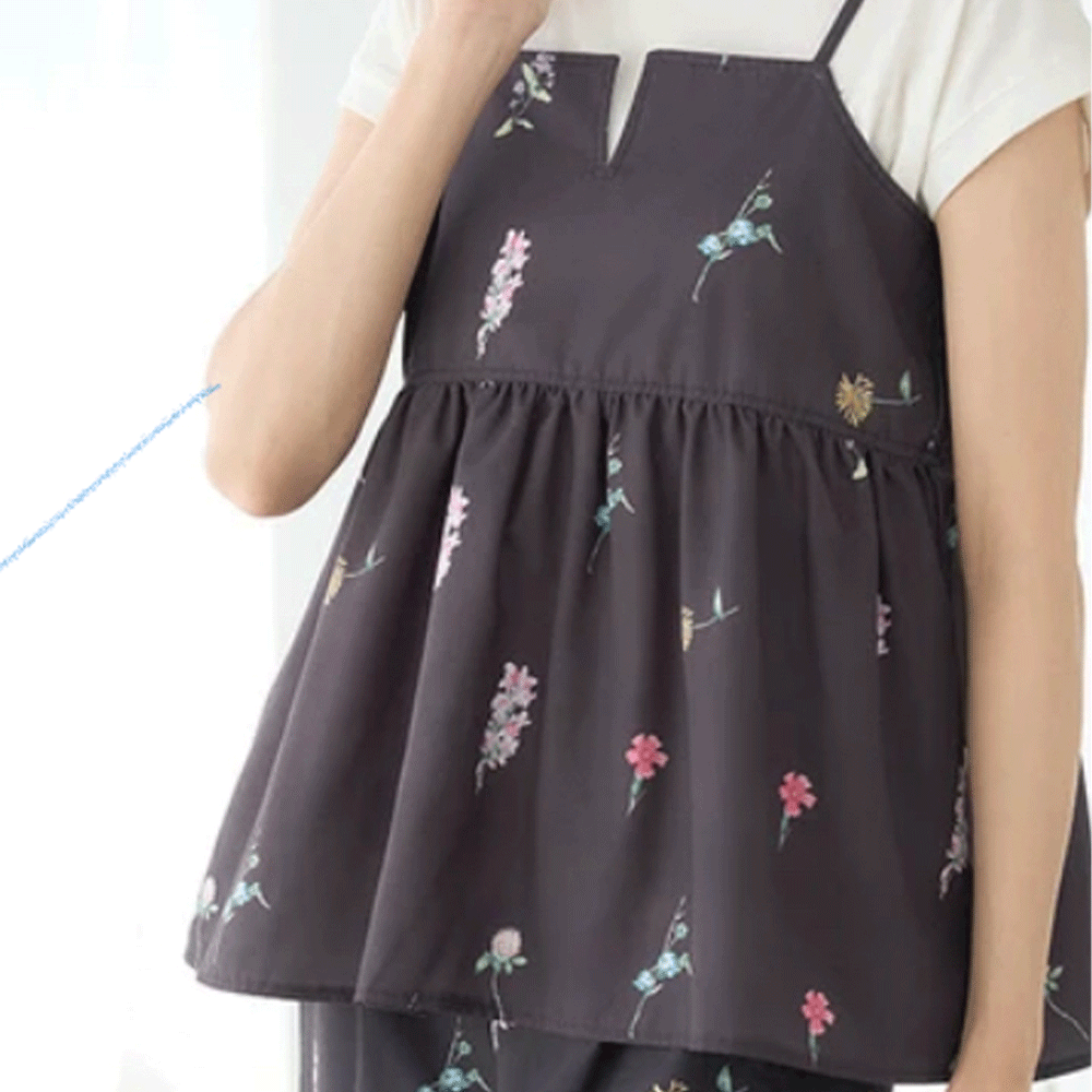 【重要/予約5月中旬入荷予定】【メール便対応】  スプリングセール！　『　インスタで大人気！　』　フラワー柄 キャミソール ビスチェ　　【セットアップ可】