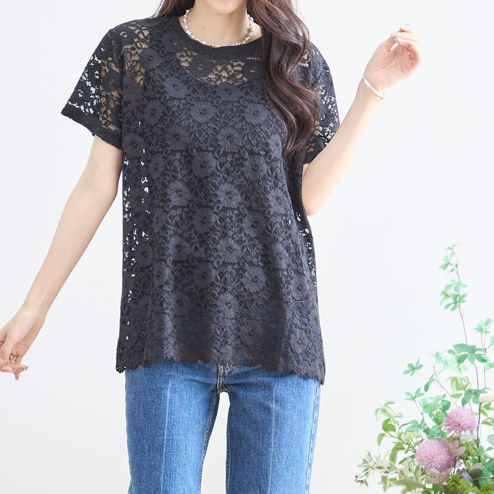 ラスト1着！春の早割り　【メール便対応】　『　インスタで大人気！　』　クラシカルフローラルレーストップス