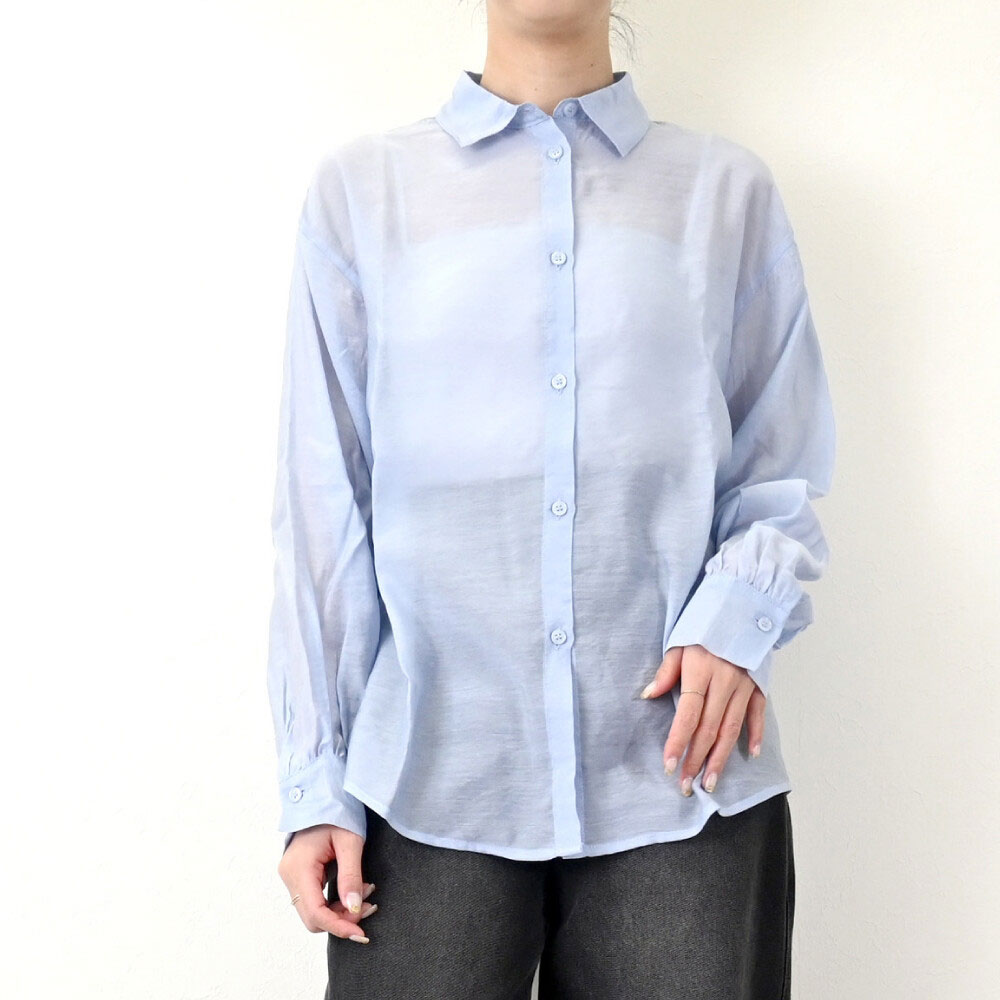 【3月中旬入荷予定】春の早割り　『　インスタサブ垢で大人気！　』  シアーポプリンボリュームスリーブシャツ