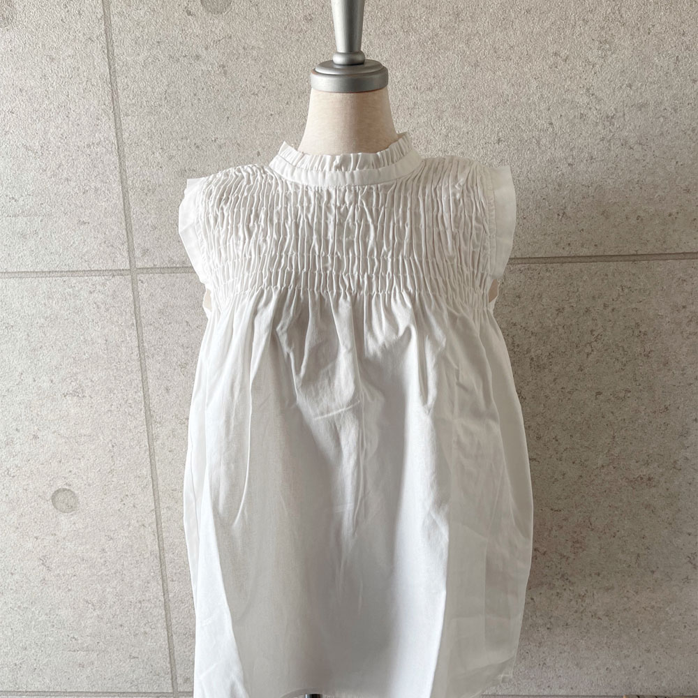 【7月上旬入荷予定】 【メール便対応】　（企業努力で安くしてます）　サマーセール　『　インスタで大人気！　』 　　リネンタッチシャーリングノースリーブブラウス