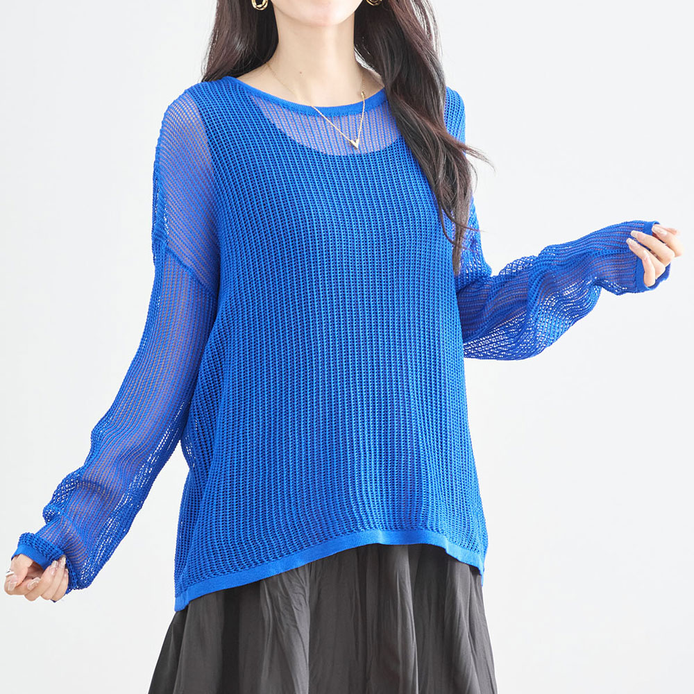 スプリングセール！【メール便対応】　『　インスタで大人気！　』 　置き画していても可愛いと思ったメッシュニットトップス