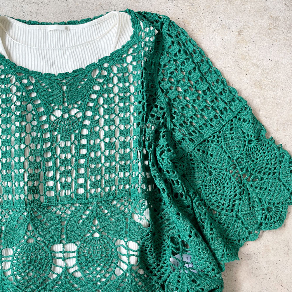 　『　インスタで大人気！　』   クロシェ編みトップス