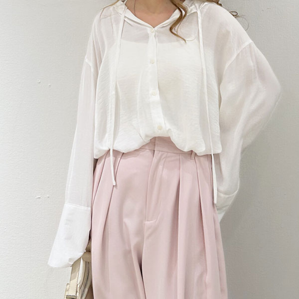 【3月上旬入荷予定】春の早割り【メール便対応】 【2026新作】ポリエステルレーヨンフードシャツ