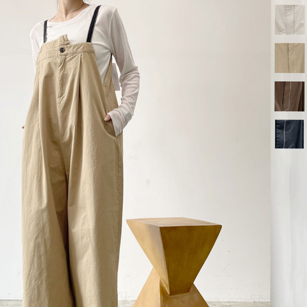 【4月下旬入荷予定】 春の早割り【2026新作】綿ツイルアシメサロペット