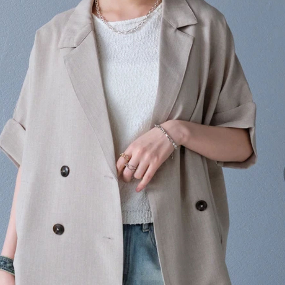 【4月下旬入荷予定】 春の早割り　【2026新作】ハーフスリーブテーラードジャケット