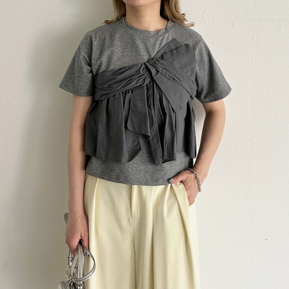 【7月下旬入荷予定】 夏の早割り【メール便対応】【新作予約】天竺ナイロンドッキングツイストT