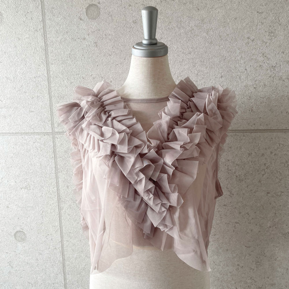 【4月下旬入荷予定】　春の早割り 　【インスタ保存件数2000越え！】  【メール便対応】 【大バズり急上昇】　『　インスタで大人気！　』  チュールフリルベスト