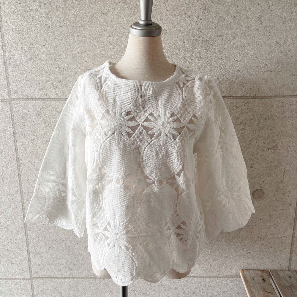 【4月下旬入荷予定】　　春の早割り　『　インスタサブ垢で大人気！　』　　レース後ろジップデザインブラウス　