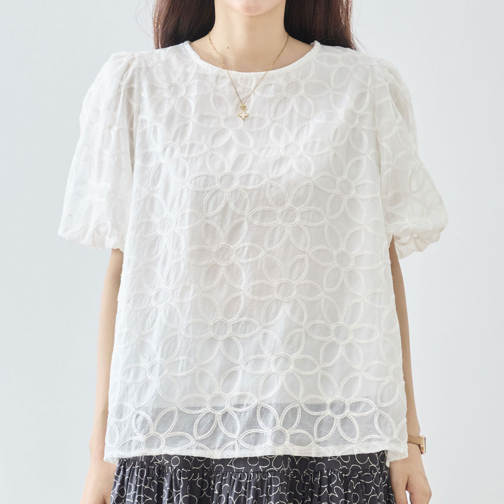 【4月下旬入荷予定】  春の早割り　『　インスタサブ垢で大人気！　』  シックフラワーモチーフトップス