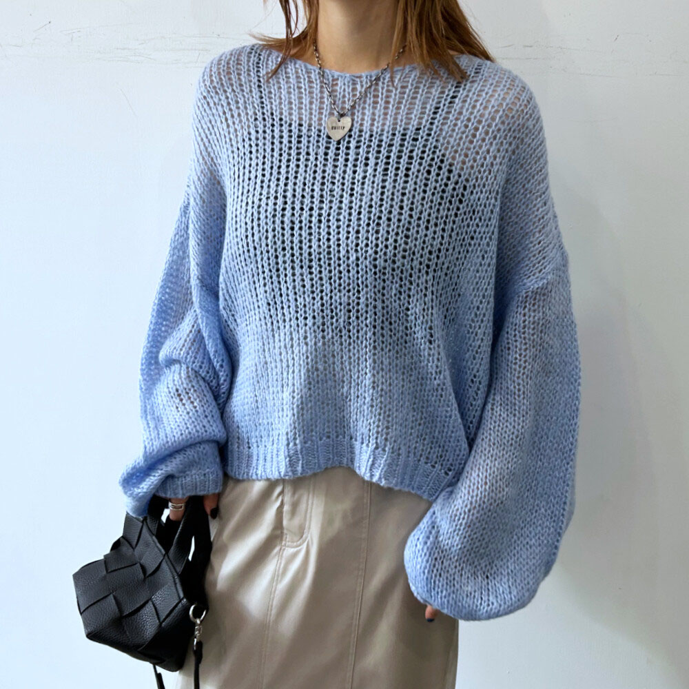 『　Instagramで大人気！　』   透かし編みショート丈プルオーバー