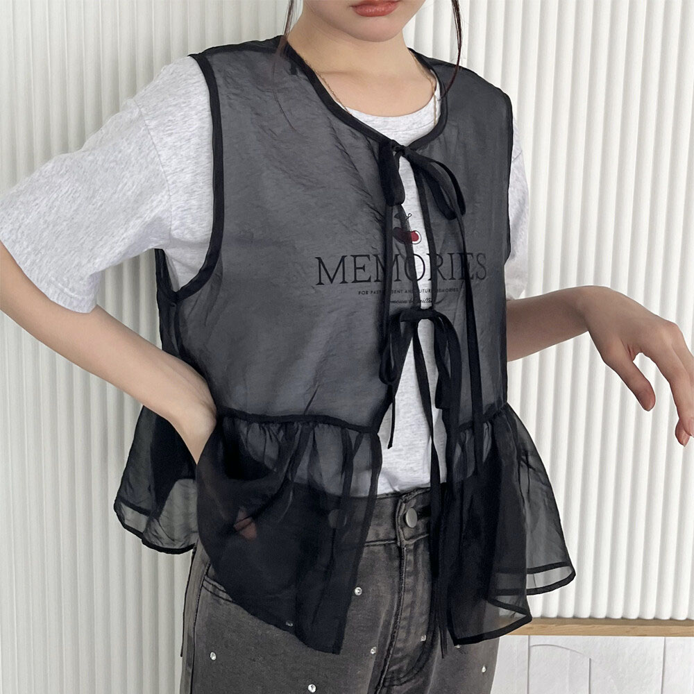 『　インスタサブ垢で大人気！　』   フロントりぼんノースリトップス