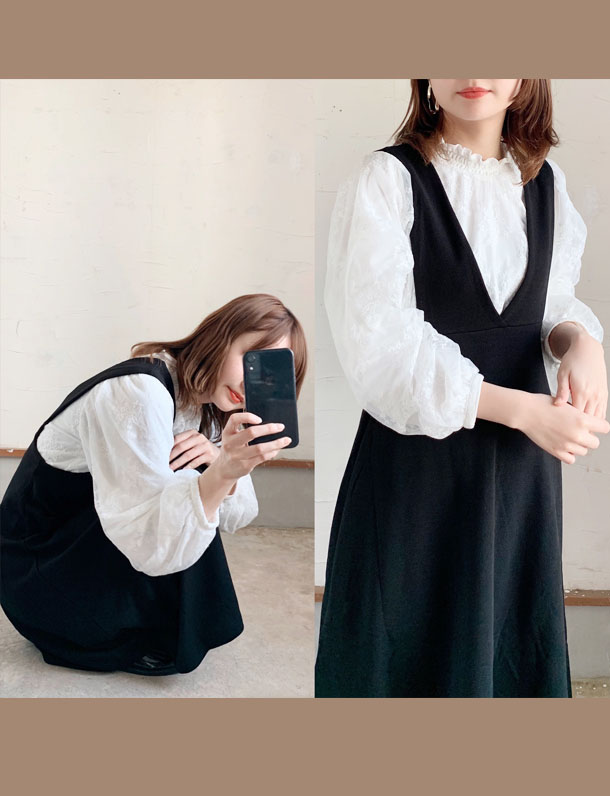 エムズグレイシーワンピース ブラック黒 美品インスタ掲載品　ジャンパースカート 2025 Early Autumn Collection | msgracy