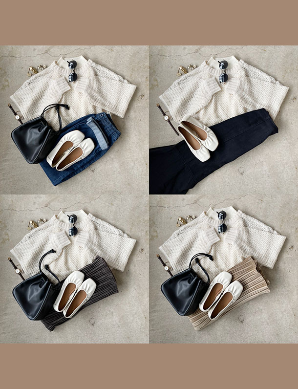 透かし編みモヘアタッチが女性らしい一枚！前後2way透かし編み