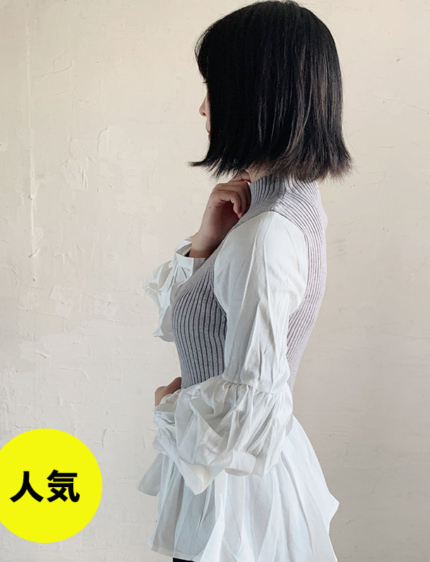 見た瞬間 うわ可愛い ってなった可愛すぎる服 インスタでもよく見る超話題のデザイン ニット切替プルオーバートップス登場
