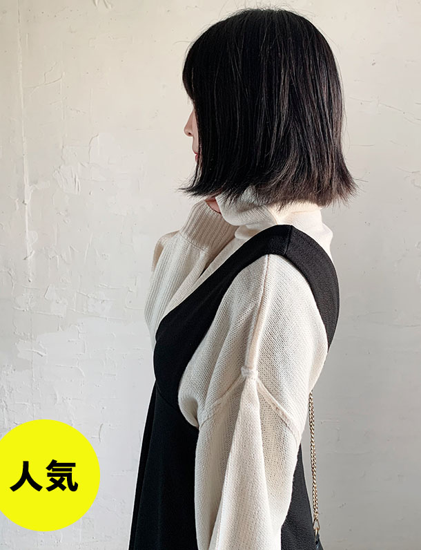 【重要/予約11月下旬入荷予定/着日指定不可】【秋冬ビッグセール】【人気】★秋トク★『　モデルさん撮影で超可愛かったゆるタートル・・・・　』　カシミアタッチ ルーズタートル