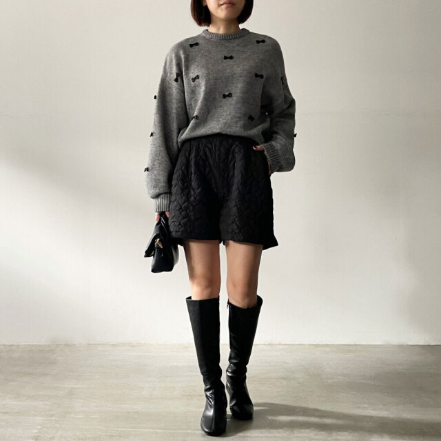 アルパカタッチリボンニットプルオーバー