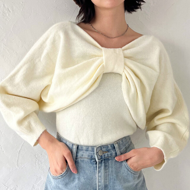 冬服50％off　『　インスタサブ垢で大人気！　』  りぼんモチーフニットセット
