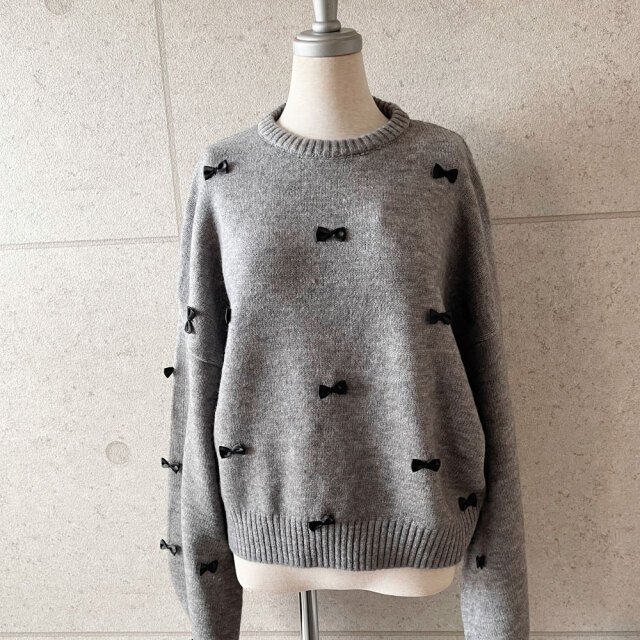 アルパカタッチリボンニットプルオーバー