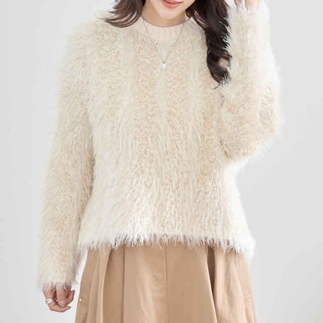 冬服50％off『　インスタサブ垢で大人気！　』   シャギーニットプルオーバー