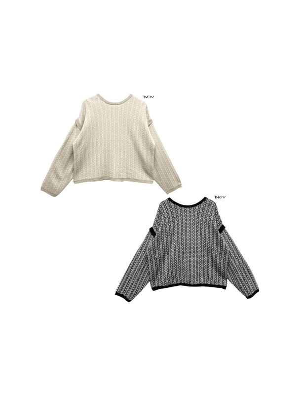 【重要/予約11月上旬入荷予定/着日指定不可】★秋トク★前後2wayで着用できる!ダイヤ柄ジャガードニットカーディガン