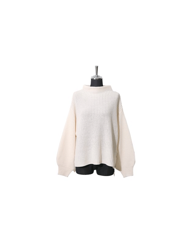【重要/予約11月中旬入荷予定/着日指定不可】【イタフラバーゲン】 【1650円で買える超高見えニット!】 ★冬トク★ 『 昨年バズった伝説のゆるたぽニット降臨! 』 プチプラ!定番シンプルデザインだから着回し効く!プチハイネックのバルーン袖ゆるニット