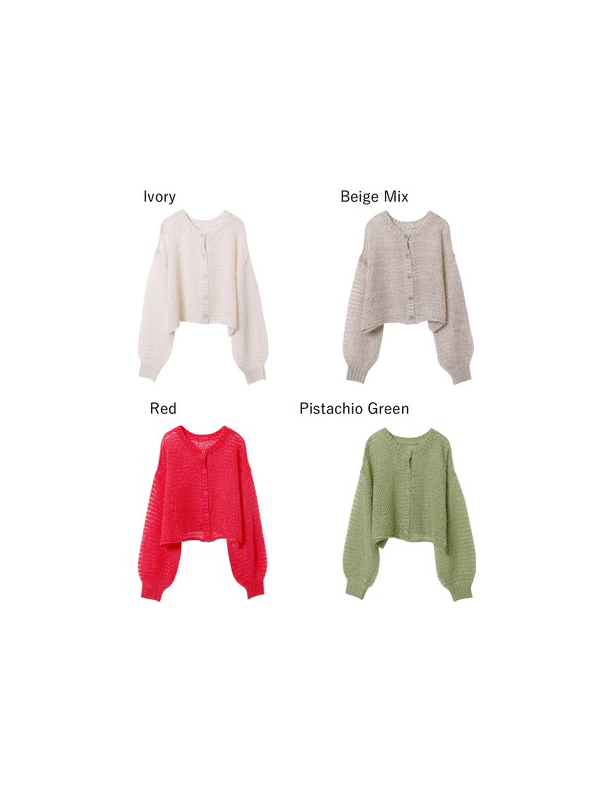 透かし編みモヘアタッチが女性らしい一枚！前後2way透かし編み