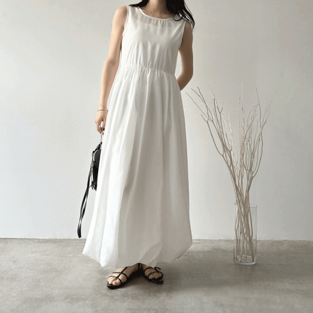 【7月上旬入荷予定】 【メール便対応】 サマーセール　『　インスタで大人気！　』　ブロードバルーンノースリワンピース