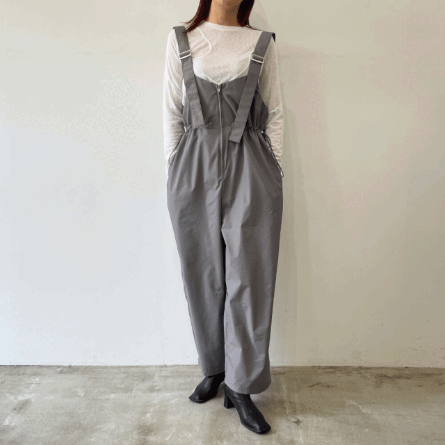【7月上旬入荷予定】【期間限定値下げ50％OFF】  【メール便対応】 サマーセール　『　インスタで大人気！　』 ナイロンウエストドロストサロペット